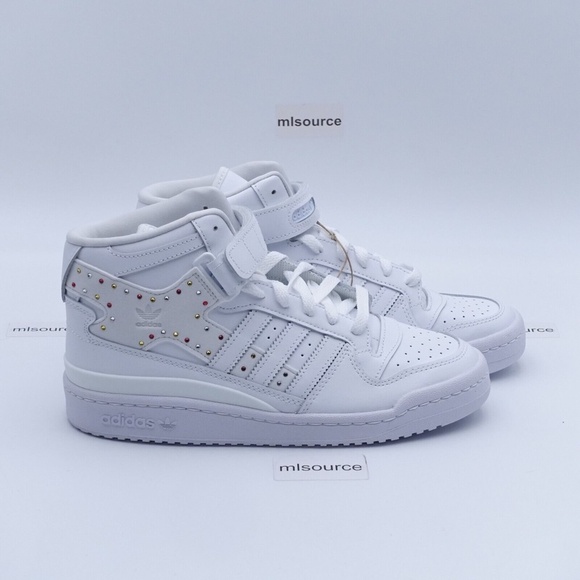 NEW adidas Originals Swarovski Forum Mid Sneakers GY0819 Cloud White - Picture 2 of 12